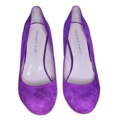 Franco Sarto Womens Pumps size 10 Purple Suede Round Toe Party Going Out - Picture 2 of 6